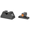 Trijicon NS H&K HD SET ORG, firearm sights with black metal construction and orange highlighting for aiming precision.