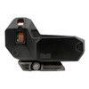 Meprolight 56225000 - Mepro M22 10moa Triangle Red Picrail, a tactical holographic sight with a black body and illuminated red triangle reticle.