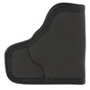 DeSantis Gunhide DESANTIS NEMESIS RUG LCP BL AMBI, black holster with textured surface for concealed carry.