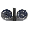 KCI USA KCI-MZ001 100 Round Drum Magazine for AR-15, featuring durable design, two clear rotors with measurement markings, and includes a loader and pouch for easy feeding of 5.56x45mm & 223 Remington rounds.