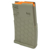 Hexmag HX1020-SR25-FDE, Heavy-Duty AR10/.308 SR25 Magazine with Hexture Design showcasing a durable hexagonal textured surface for enhanced grip and performance.