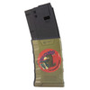 Mission First Tactical EXDPM556D-ABS magazine, military-style magazine with a Predator themed sticker featuring an eagle and the text 'Big Stomper,' designed for firearm ammunition storage.