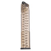 Elite Tactical Systems Group OMG-SG9-320-30 - 30 Round Impact Resistant Polymer Magazine with Hardened Steel Feedlips, transparent magazine showcasing the internal spring and feed lips design.