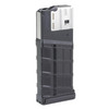 Lancer Systems L7-G2-25-BLK, durable polymer magazine for AR-10, .308 Win / 6.5 Creedmoor, lightweight, reliable, made in USA, front view showing black body and metallic top.