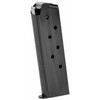 Mec-Gar USA MGCG4507B Premium Heat Treated Magazine for Unmatched Precision and Durability, a black firearm magazine with a sleek design and multiple bullet capacity holes.