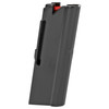 Savage Arms 30005, close-up image of a black firearm magazine with a red follower.