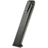 ProMag Industries SPR-A9 25-Round Steel Magazine, durable and USA-made with lifetime guarantee, shown in close-up with a metallic finish and vent hole details.