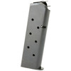 CMC Products M-CL-45FS8-B Full-Size 1911 Magazine - Enhanced Performance & Reliability, a stainless steel firearm magazine with multiple holes for capacity indication and a metal construction for durability.
