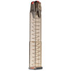 Elite Tactical Systems Group OMG-GLK-18, impact resistant 30-round Glock magazine with steel feed lips, transparent design for easy load and visual ammunition count.