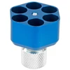 Pachmayr 2654 CNC Machined Aluminum Revolver Speed Loaders, Twist Knob Release, No Rattle Design, blue and silver, high-quality construction with round holes for quick reloading.