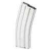 DURAMAG 3023002175CPD 30-Round Aluminum Magazine, lightweight silver magazine with a curved design for reliable firearm feeding in extreme conditions.