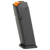 GLOCK 65279 9mm OEM Magazine for Glock 22/35, 15 Rounds with Orange Follower, shown in a close-up view.