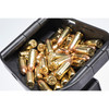 Magpump MP-9MM, a box of 9mm caliber ammunition with brass casings and copper projectiles