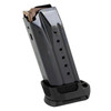 Ruger 90730 magazine, gun magazine with metal construction and transparent window showing numbered rounds.