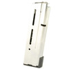 Wilson Combat 500.9CD, a firearm magazine with a sleek, silver metallic finish and numbered capacity indicator.