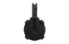 Magpul Industries Magpul PMAG D-50 EV9 Drum Magazine for CZ Scorpion EVO 3 - 50 Round High Capacity, Lightweight & Durable Polymer, Black, front view showing the drum shape and attachment point.
