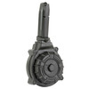 ProMag Industries DRM-A102, firearm magazine with a durable black finish and a circular base with a textured grip for easy handling.