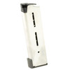 Wilson Combat 47DOX, metallic gun magazine with black plastic top and cut-out window design.