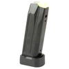 Rost Martin RM10025 9MM Magazine, 17 round capacity for RM1C pistol, made of durable polymer with reliable performance, shown with a base plate at the bottom.