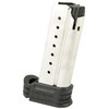Springfield XDS0908 Factory Magazine - 8-Round Stainless Steel for Optimal Performance & Durability, close-up image of the stainless steel magazine with numbered capacities from 2 to 8, featuring a black base plate and top load mechanism.