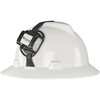 Streamlight 61620 SL-SideSaddle, high-performance LED headlamp attached to a white safety helmet for hands-free lighting in industrial settings.