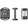 Streamlight 61627 SL-SideSaddle USB – Rechargeable LED Hands-Free Light System with Programmable Front & Rear Safety Lights for Hard Hats and Helmets, black device components including mounting kit, T-shaped bracket, and rechargeable LED light system.