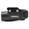 Steiner 7001 TOR Fusion Tactical Light & Green Laser, compact black military-grade tactical flashlight with adjustable mounting bracket and textured grip for enhanced durability and precision.