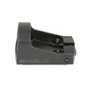 Shield Sights SMS-8MOA-POLY Mini Combat Optic, close-up of lightweight day/night sight for military and law enforcement, black compact sight with mounting base.