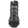 LanTac USA LLC LANTAC DGN556B-ASR Advanced Muzzle Brake for 5.56/.223 Rifles, close-up of black metal muzzle brake with multiple cutouts for precision performance and enhanced suppression.