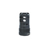 LanTac USA LLC LANTAC Dragon Plan-B Hub Mount Muzzle Brake DGN9MMB-PBS - Precision Shooting with Superior Recoil Control, side view of black tactical muzzle brake with threaded base and venting holes.