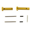 LanTac USA LLC 01-LP-UPS-TIN Ultimate Takedown Pin Set - Precision Machined 17-4PH Stainless Steel with QPQ Nitride Finish, view of the metal takedown pins and small components for firearm assembly.