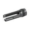 Lantac USA LLC Lamprey Flash Hider, precision-engineered black muzzle device with slotted design and threaded base for tactical firearm muzzle flash reduction.