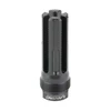 LanTac USA LLC LANTAC USA LLC LAM-556FH-PBL Lamprey Flash Hider – Precision Engineered Muzzle Flash Reduction for Tactical Excellence, black tactical flash hider with multi-port design and threading for firearm muzzle attachment.