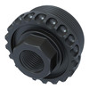 LanTac USA LLC LanTac USA HUB-ADC-DT-556-TI Titanium Direct Thread HUB Adapter, durable 1/2X28 firearm accessory, black threaded firearm accessory with ribbed exterior and hexagonal center