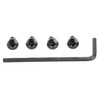 Wilson Combat 313B Hex Head Grip Screws - 4-Pack with Striking Blue Finish for Pistol Upgrade, includes four screws and an Allen wrench for easy installation.