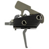 Wilson Combat TR-TTU-3G-F 3-Gun Flat Trigger - Precision Drop-in Trigger for Competitive Shooting, close-up of the black and metallic trigger with spring and trigger components.