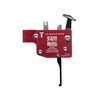 TriggerTech TIL-SRB-02-TNF Adjustable Rifle Trigger, image of a precision performance upgrade for Tikka T3, T3x, T1x rifles, showing red anodized trigger with multiple screws and adjustment levers for enhanced accuracy and reliability.