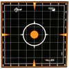 Allen Company 15301 EZ Aim Adhesive Splash Reactive Paper Targets - Premium Precision Shooting Accuracy for Instant Shot Feedback, black target with orange and white markings, central orange splash zone, target grid with numbered axes.