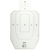 Allen Company 15575 EZ Aim IPSC Coroplast Target - Official Size Durable Shooting Target for Accurate Training, close-up of white shooting target with various labeled zones for shooting practice.