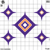 Allen Company 15641 EZ Aim Fun Dial Paper Targets, colorful target with a large diamond shape in purple and orange, and smaller diamond shapes inside, designed for pistol, handgun, and pellet gun shooting practice.