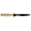 GLOCK KD039179, tactical combat knife with serrated black blade and beige handle.