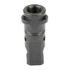 Breek Arms BRK4330 Echo Muzzle Brake & Breek-LOK 3QD Suppressor Attachment, a black firearm accessory designed for 14.5-inch barrels, featuring precision machining and attachment holes for optimal performance.