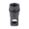 Breek Arms BRK4431 Plan B Echo Muzzle Brake, compact 30 caliber recoil reducer, black metal, threaded design, made in USA.