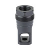 Breek Arms BRK4430 Ultra-Compact Muzzle Brake for 223/5.56, black metallic muzzle brake with threading and precision design, reducing recoil for enhanced shooting performance.