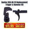 Guntec USA AR-15 Trigger & Hammer Kit, US Made Steel, 5.56 Cal, Matte Black Finish - firearm replacement parts including trigger and hammer components.