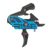 Rise Armament RISE BLITZ DEF G2 BLK/BLK CRVD BLADE, a tactical firearm trigger with a black and blue design featuring the brand name RISE.