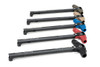 Strike Industries T-Bone Charging Handle for .223/5.56mm, five different color options including black, red, blue, tan, and flat dark earth, designed for AR-15 rifles.