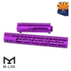 Guntec USA GT-UPPER-SET-PURPLE-12MLK AR-15 Stripped Billet Upper Receiver &amp; 12" Ultralight Series M-LOK Handguard Combo Set (Anodized Purple)