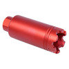 Guntec USA CONE-FH-S-C-RED Guntec USA CONE-FH-S-C-RED 223/5.56 Rifle Slim Line 'Trident' Flash Can With Glass Breaker (Anodized Red) CONE-FH-S-C-RED