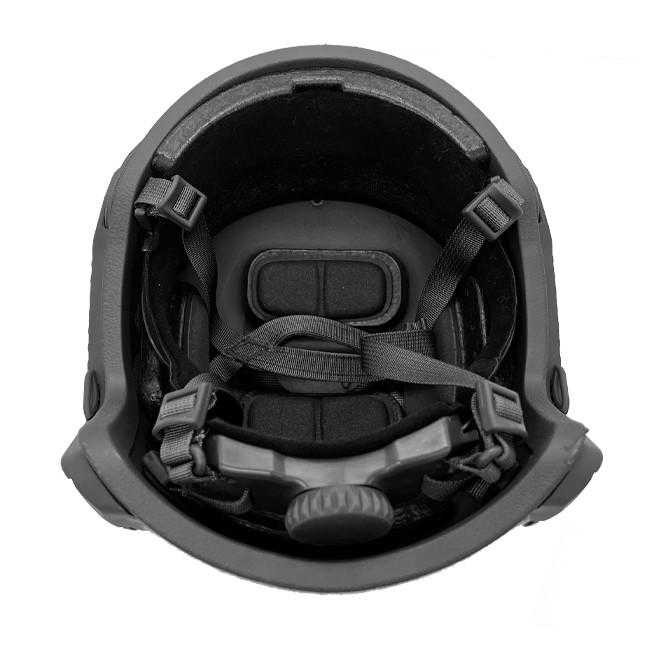 NcStar NcSTAR Ballistic Fast Helmet Rated at Level IIIA Protection Black Medium - XLarge, black tactical ballistic helmet shown from the inside with padded liner, adjustable chin strap, and retention system
